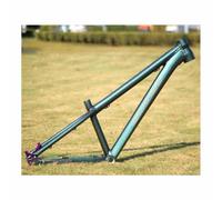 BSFHQS Cadres De Vélo De Saut De Saleté À Vitesse Unique/à Engrenages De 13" 26er 4X/DJ/BMX Cadre De VTT Hardtail 12 * 142mm Axe Traversant, Frein À Disque, BSA BB73mm(Groen)