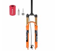 BSFHQS Fourche À Suspension De Vélo 26/27,5/29 Pouces Course 120mm VTT Fourche Avant De Frein À Disque Droite/Conique 1-1/8" 9 * 100mm QR Verrouillage Manuel/à Distance(Straight-RL,26" Orange)