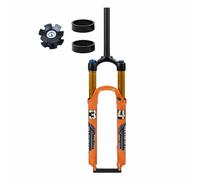 BSFHQS Fourche À Suspension De Vélo De Montagne 26/27,5/29 Pouces XC/AM Fourche À Air pour VTT Verrouillage Manuel Course 120mm Fourche Avant À Droite 1-1/8" 9x100mm QR Frein À Disque(Orange,27.5")