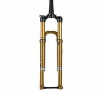 BSFHQS Fourche À Suspension pour VTT 27.5/29 Pouces, Fourche À Air À Tube Conique 1-1/2", Freins À Disque, Débattement 120mm, Axe Traversant Boost 15x110mm, Blocage Manuel(Gold,27.5")