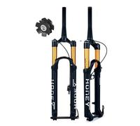 BSFHQS Fourche À Suspension pour VTT XC 27,5 29 Pouces Fourche Avant À Conique 1-1/2" Fourche À Air en Alliage D'aluminium Débattement 140/160mm Axe Traversant 15x100mm Amortissement(160mm,29")