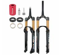 BSFHQS Fourche Avant À Suspension VTT Downhill 26/27,5/29 Pouces 9x100mm QR 1-1/8" Droite/Conique AM Enduro Fourche Pneumatique Frein À Disque Réglage du Rebond Débattement Φ36x150/160mm(Tapered,26")