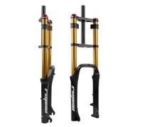 BSFHQS Fourche De Vélo 20 Pouces 4.0" Pneu Fat Fourche 120mm Voyage Frein Disque Vélo Montagne Fourche À Suspension 1-1/8" Tube Droit Réglage Rebond 9 * 135mm QR(Gold)