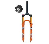 BSFHQS Fourche Pneumatique pour VTT 26 27,5 29 Pouces Fourche Avant De Freins À Disque 1-1/8" Fourche À Suspension Droite/Conique 120mm Débattement 9x100mm QR Verrouillage Manuel(Straight,26")