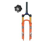 BSFHQS Fourche Pneumatique pour VTT 26 27,5 29 Pouces Fourche Avant De Freins À Disque 1-1/8" Fourche À Suspension Droite/Conique 120mm Débattement 9x100mm QR Verrouillage Manuel(Tapered,26")