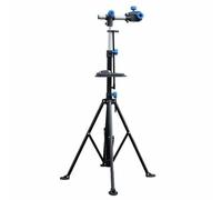 BSFHQS Pied D'atelier Vélo en Acier À 4 Pieds, Hauteur Réglable De 109 À 190cm, avec Plateau À Outils Magnétique, Charge Max. 30kg, Support De Réparation De Vélo Pliable, pour La Maison Ou L'atelier