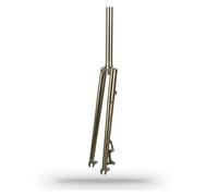 BSFHQS VTT Fourche Rigide 700C Fourches De Vélos De Route 1-1/8" Fourches À Droites en CR-mo Acier pour Vélos Fourche Avant De Vélo De Frein À Disque 9 * 100mm À Libération Rapide(Brushed Silver)