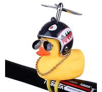 BSGP Décorations originales , adorable figurine de petit canard jaune avec casque requin, accessoires décoratifs pour intérieur de voiture, vélos, motos, cadeau pour enfants