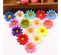 BSGP Lot de 100 têtes de gerbera artificielles multicolores en soie pour bricolage, fête, décoration de mariage, 4 cm