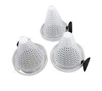 BSGP Lot de 3 mangeoires en forme de cne pour aquarium, Distributeur de nourriture pour poissons d'aquarium, Rouge, Poisson, Contrle de l'humidite, Manuel