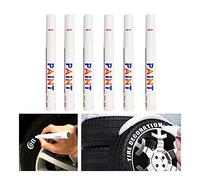 BSGP Lot de 6 marqueurs imperméables permanents en caoutchouc pour pneu de voiture Blanc