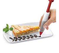 BSGP Stylo d'écriture alimentaire en silicone - Pointe passepoilée, silicone antiadhésif, parfait pour le glaçage de gâteaux, la décoration de gâteaux, cookies et pâtisseries, rouge et blanc