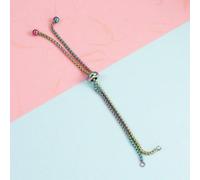 BSGUZ Lot de 10 bracelets de perles exquis en acier inoxydable 304, réglables, chaîne de perles, boucle unique, non détachable, bijoux-5