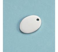 BSGUZ Lot de 20 pendentifs ovales en acier inoxydable plaqué or 18 carats, petite chaîne extensible, accessoires de création de bijoux, couleur acier, 1-12 x 16 mm