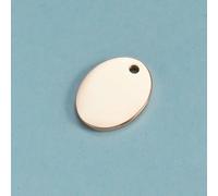 BSGUZ Lot de 20 pendentifs ovales en acier inoxydable plaqué or 18 carats, petite chaîne extensible, accessoires de création de bijoux, or rose, 1-12 x 16 mm