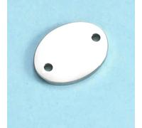 BSGUZ Lot de 20 pendentifs ovales en acier inoxydable plaqué or 18 carats, petite chaîne extensible, accessoires de création de bijoux, couleur acier, 2-12 x 16 mm