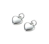 BSGUZ Lot de 4 pendentifs en forme de cœur en laiton plaqué or 14 carats/18 carats, 10 mm, pour la fabrication de bijoux et de colliers, couleur platine