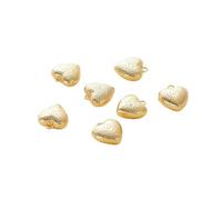 BSGUZ Lot de 4 pendentifs en forme de cœur en laiton plaqué or 14 carats/18 carats, 10 mm, pour la fabrication de bijoux et de colliers, or 18 carats 02