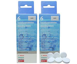 BSH 311556 Lot de 2 paquets de 6 pastilles détartrantes 18 g chacune Pour les appareils du groupe BSH : Siemens - Bosch - Balay - Constructa - Gaggenau - Neff Remplace TZ 60002 - TCZ6002