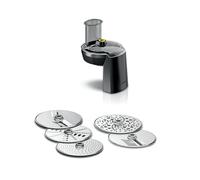 BSH Electroménager BOSCH Accessoires MUZS68VL - VeggieLove Set de râpe en continu, 5 disques, râper/émincer, pour robot de cuisine série 6, série 8, noir/acier inoxydable