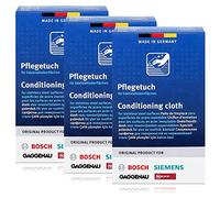BSH Lot de 3 lingettes d'entretien pour acier inoxydable Bosch, Siemens, Gaggenau, Neff