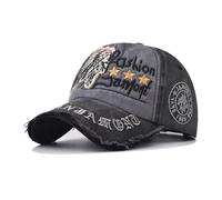 Bshouldkn Casquette de baseball brodée de personnalité classique vintage en coton casquette de baseball neutre casquette d'extérieur, Noir , L
