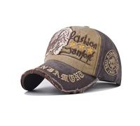 Bshouldkn Casquette de baseball brodée de personnalité classique vintage en coton casquette de baseball neutre casquette d'extérieur, café, L