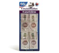 BSI - 4 Pièges A Souris - Tapettes Bois - Eprouvées - pour la Maison comme Autour