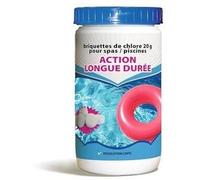 BSI - Chlore action longue durée ou chlore lent - Galets 20g - Dissolution lente - Désinfection - Piscine - 1kg