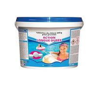 BSI - Chlore Lent - Action Longue Durée - Spécial Bactéries - Idéal Pour Piscine 30m³ Et Plus - Galets 200g - 5kg