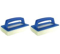 BSI - Eponge - Spécial Récurage - pour Nettoyer La Ligne d'eau De Votre Piscine - avec Poignée, 22,5, Blanc et Bleu (Lot de 2)