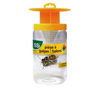 BSI - Puissant Piège A Guêpes Et Frelons - Adapté Aux Frelons Asiatiques - Naturel - Réutilisable, Translucide / Jaune