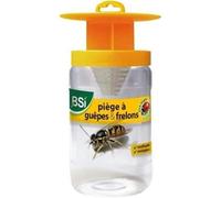 BSI - Puissant Piège A Guêpes Et Frelons - Adapté Aux Frelons Asiatiques - Naturel - Réutilisable, Translucide / Jaune