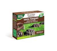 BSI - Sans Taupes - 50 Sachets - Granulés Anti-Taupes - 100% Naturel - Longue Durée 3 à 4 Mois - Préventif Et Curatif - Couvre 100m² De Surface