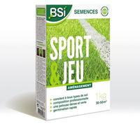 BSI - Semences De Gazon - Sport Ou Jeu - Avec Enrobage Protecteur - Tres Haute qualité - Jusqu'a 50 m² - 1Kg