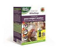 BSI - Start Set Mite Stop - Kit Contre Les Poux Rouges - Combat Et Prévient Naturellement - sans Pesticides - Protège Poules Ou Oiseaux d'Ornement - Jusqu'à 50 m²