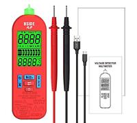 BSIDE A2 Mini multimètre numérique intelligent, plage automatique 5999 points NCV, testeur multifonctionnel portable, voltmètre ampèremètre avec lampe de poche rétroéclairée,