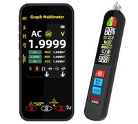BSIDE Kit Multimètre Numérique Testeur de Tension, S500 Multimètre Graphique 20000 Comptes & AVX1 Stylo Testeur de Phase, Mesure Courant Tension Millivolts AC Peak Capacité Diode Température