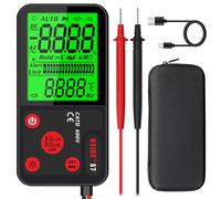 BSIDE Multimètre Numérique Rechargeable Voltmètre Automatique Ultra-Mince Grand Écran à 3 résultats 6000 comptes Testeur de Tension Multifonction avec NCV Lampe de Poche Cordons de test et Étui