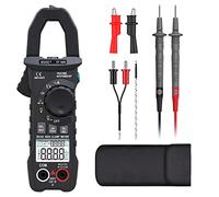 BSIDE Pince multimètre 600 A CC True RMS 6000 points - Multimètre automatique - Courant d'appel - Capacité de la température - Diode - Contrôle en direct - Testeur de tension à faible impédance - Noir