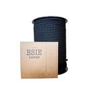 BSIE Typewriters Câble électrique en tissu premium, pour bricolage et restauration - Textile, élégant et chic pour lampes et bureau à domicile (Noir Torsadé, 2 metre)