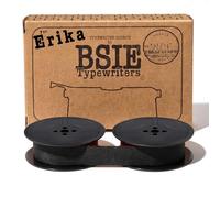 BSIE Typewriters - Ruban pour machine à écrire Erika Noir - Compatible avec Erika 5, Erika 9, Erika 10, Erika 30, Erika 42, Naumann - GR1 / DIN 2103 / DIN 32755 - Testé à Nice, France