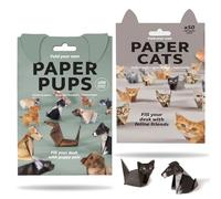 BSITSSS 100 Feuilles DIY Papier Origami Kit, Chat Chien 3D Origami, Kit Origamis Papiers Manuel Animal Papiererie pour Boys Girls Art Bricolage et Projets Artisanat