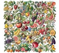 BSITSSS 100 Pièces Autocollant Scrapbooking, Fruits Stickers Scrapbooking, Plantes Gommettes Nature Stickers Aesthetic Transparents pour DIY Journal Scrapbooking Album Bricolage Artisanat Cahier Décor