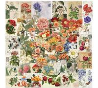 BSITSSS 100 Pièces Fleurs Autocollants Scrapbooking, Stickers Aesthetic Scrapbooking, Gommettes Fleurs Vintage Roses pour DIY Journal Scrapbooking Album Bricolage Artisanat Cahier Décoration