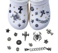 BSITSSS 12 Pièces Décorations de Chaussures de Bricolage, Araignée Bijoux de Chaussures, Métal Breloques de Chaussures, Charmes De Chaussure Chaînes, Décorations De Fête Cadeaux D'Anniversaire