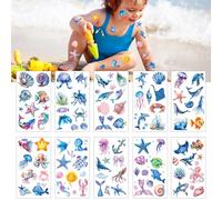 BSITSSS 20 Feuilles Tatouages Ephemere Océan, Tatouage Temporaire Animaux de L'océan, Tatoo Ephemere Faux Tatouage Ocean pour Garçons Filles Enfants Decoration Anniversaire