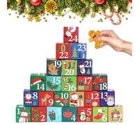 BSITSSS 24 pcs Calendrier de l'avent à Remplir Soi Meme, 7x7x7cm Boite Calendrier De L'Avent Vide, DIY Kit de Bricolage Boîtes à Remplir à Suspendre ou à Mettre pour Bonbons Biscuit