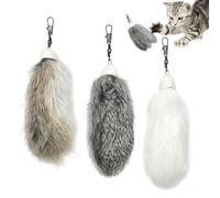 BSITSSS 3 Pièces Jouet Chat, 3 Couleurs Fourrure de Lapin Jouet pour Chat, Furry Interactif Peluche Jouets Chaton Remplacement pour Jeux Chats Anti Stress Mâchouiller Nettoyer Dents Chasser