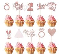 BSITSSS 36 Pièces Bride to Be Decoration Gateau, Mariage Cake Topper, Decoration Cupcake, Glitter Bride Cupcake Toppers pour Le Mariage Bachelorette Party Decorations Cake